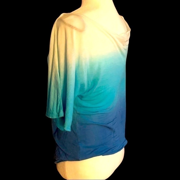 Medium Bebe Ombré turquoise to blue blouse - Picture 2 of 6